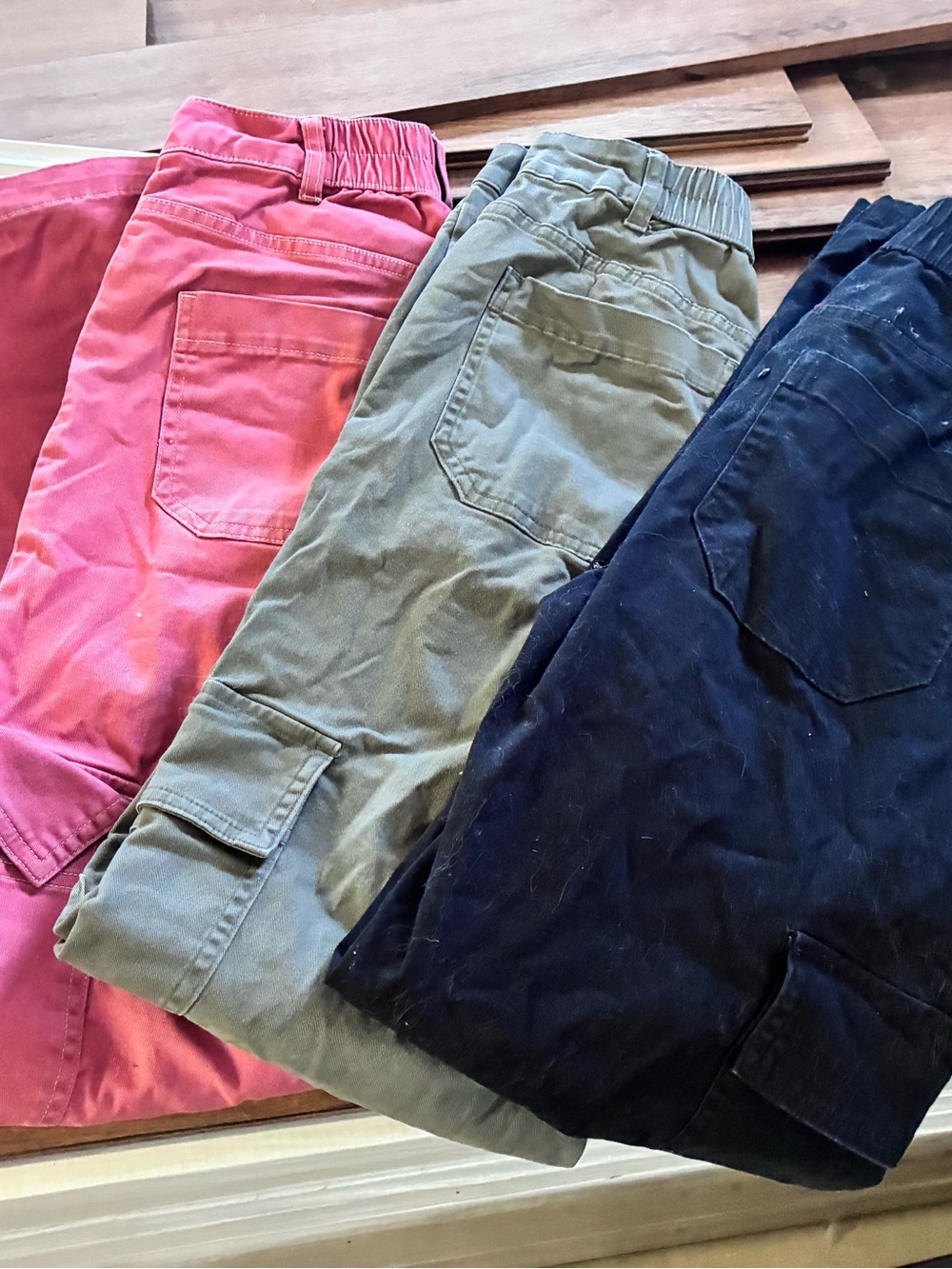 Kids Cargo Bottoms in Pink, Olive & Navy - Comfortable Everyday Pants